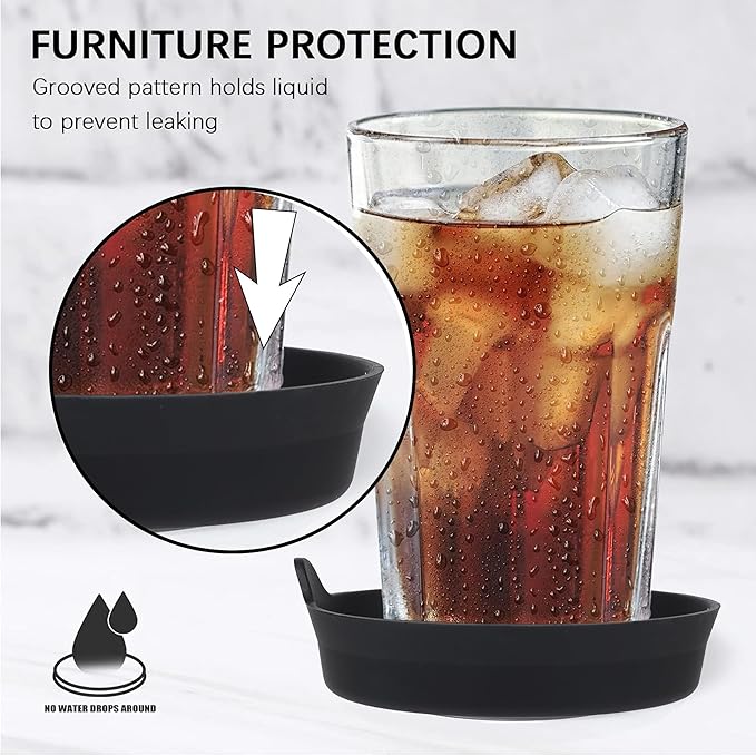 Amooca Automotive Cup Holders Universal Car Cup Coaster Waterproof Non-Slip Sift-Proof Spill Holder Car Interior Accessories 4 Pack Black Floral