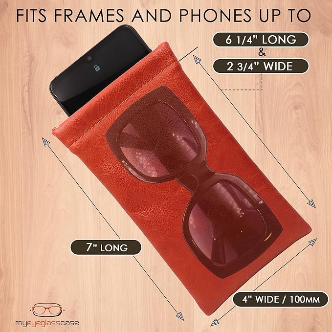 Soft Sunglasses case | Large Glasses Case Holder - Eyeglass Pouch Squeeze Top | Glasses pouch Lightweight Extra Layers