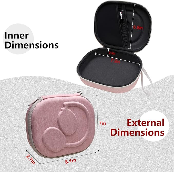 LTGEM Case Compatible with JBL Tune 510BT / Junior 320BT / Junior 320 / 770NC / 720BT / 520BT / 520C / 670NC, for JBL Live 770NC / 670NC / 680NC / 780NC Headphones, Pink+Black