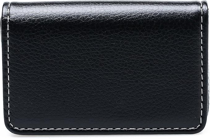 RFID Blocking Wallet - Minimalist Leather Business Credit Card Holder - Black