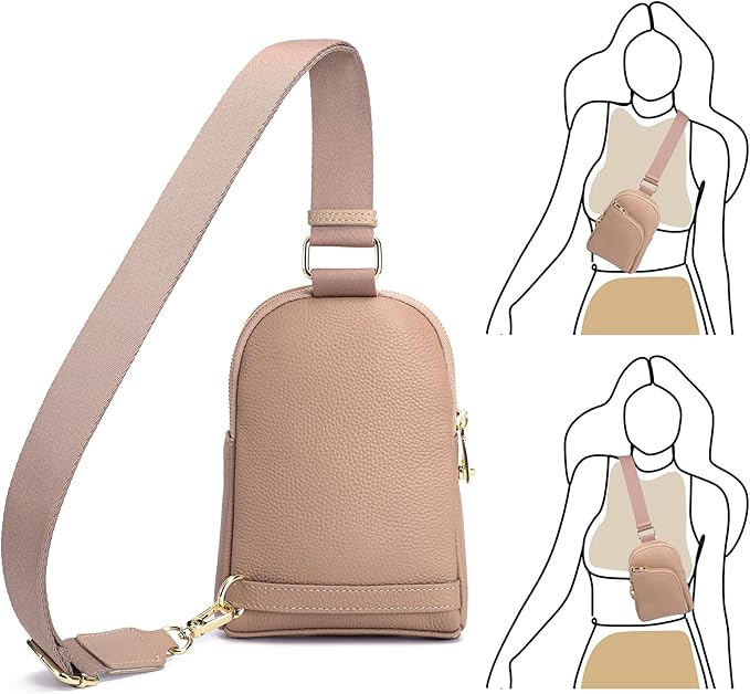 INICAT RFID Blocking Sling Bag, Anti Theft Crossbody Bag for Women Compact Travel Purses Leather