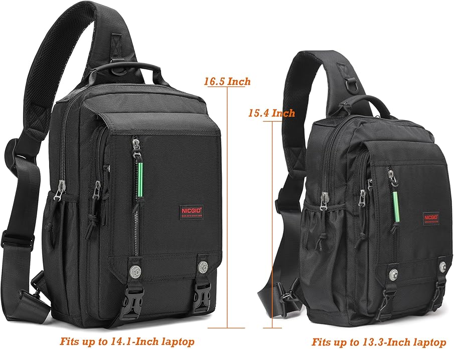NICGID Sling Bags Chest Shoulder Backpacks, Laptop Backpack Crossbody Messenger Bag Travel Outdoor Men Women