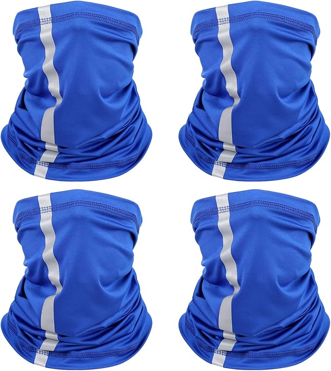 SATINIOR 4 Pcs Neck Gaiter Face Mask for Men Reflective Face Cover Scarf Summer UV Sun Protection Balaclava Bandana for Work