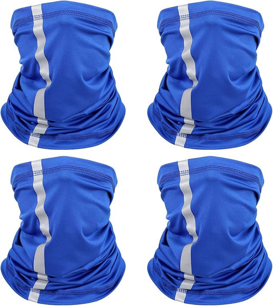 SATINIOR 4 Pcs Neck Gaiter Face Mask for Men Reflective Face Cover Scarf Summer UV Sun Protection Balaclava Bandana for Work