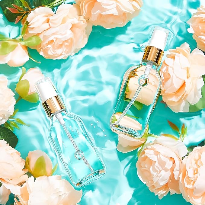 Tessco for you 1 Pcs 30/60/100 ml Glass Spray Bottles Frosted Empty Perfume Bottle Atomizer Refillable Clear Bottle with Fine Mist Sprayer Pump for Room Face Travel Business (Clear,2 oz)