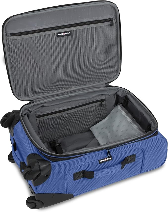 SWISSGEAR Sion Softside Expandable Spinner Luggage Durable Lightweight Travel Suitcase, Regatta, Carry-On