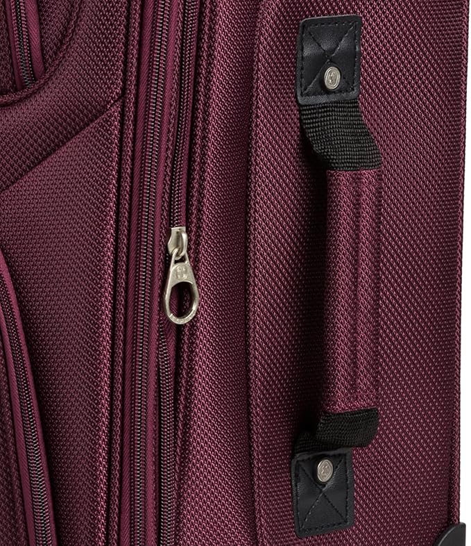 SWISSGEAR Sion Softside Expandable Spinner Luggage Durable Lightweight Travel Suitcase, Merlot, Carry-On