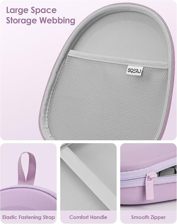 Headphone Case Hard Shell Super-Slim for Sony/JBL/Bose/Soundcore Anker/BERIBES KVIDIO TOZO JLab Over-Ear Headphones Universal Portable Travel Organizer Bag (Purple)