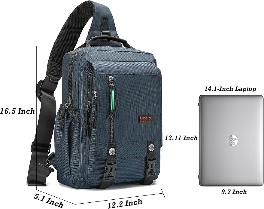 NICGID Sling Bags Chest Shoulder Backpacks, Laptop Backpack Crossbody Messenger Bag Travel Outdoor Men Women