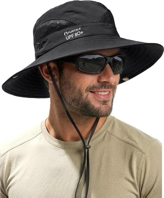 FURTALK Mens Bucket Sun Hat UPF 80+ Wide Brim Hiking Fishing Beach Outdoor Hats