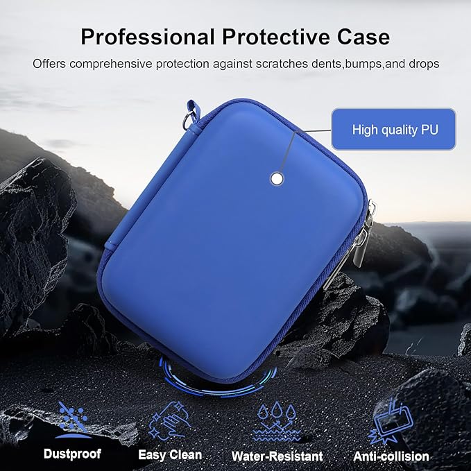RAIALL Carrying Case for KODAK PIXPRO C1 Friendly Zoom Digital Camera, Point and Shoot Vlogging Camera Hard Travel Bag, Mesh Pocket for Charging Adapter, SD Card, USB Cable and Batteries, Blue
