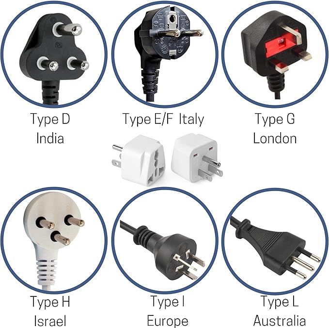 Bates Universal 3-Pack Travel Adapter: UK to US/European to American Plug Adaptor