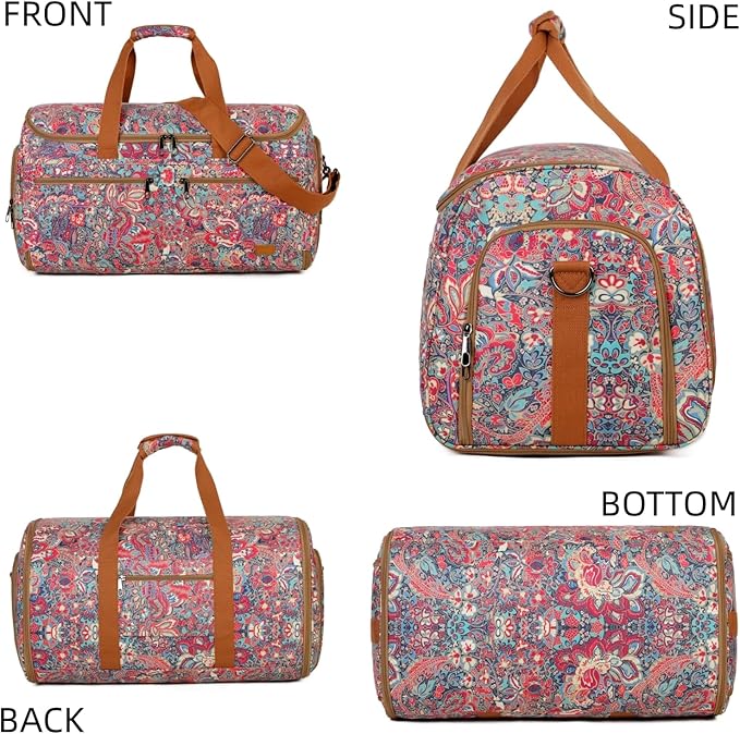 BAOSHA Beautiful Garment Bag Travel Duffle Bag Hybrid Hanging Suit Luggage Bag for Women XZ-03 (Flower)