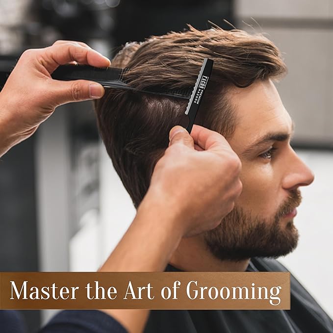 Facón Hair Razors for Cutting Hair - Professional Styling Razor Kit with 11 Replacement Blades, Stainless Steel Hairs Cutting Tool for Salon & Home, Premium Cutting Thinning Texturizing Faether Razor
