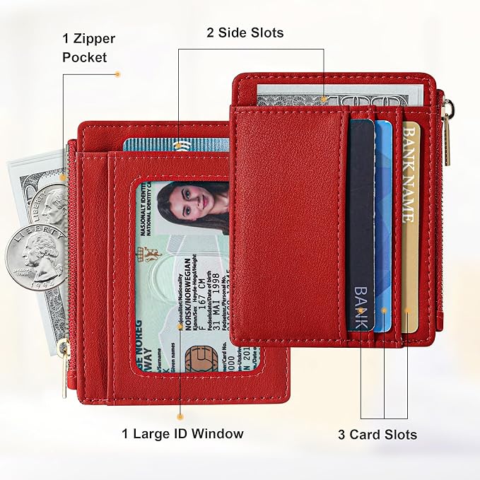Sodsay Card Case Slim Front Pocket Wallet for Women Credit Card Holder with Keychain | Slim, Credit Card Holder, Front Pocket, with Keychain | Slim