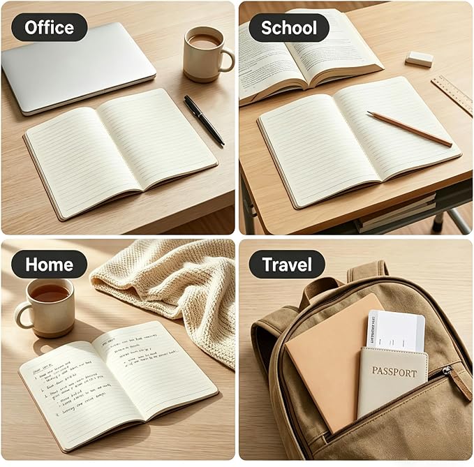 Wotion Lined Notebook 16 Pack, A5 Journals to Write in for Travel, 60 Pages/30 Sheets, 8.3" x 5.5", Thick Paper Notebooks for Students Office Women Men, Travel Journal Diary Planner Set