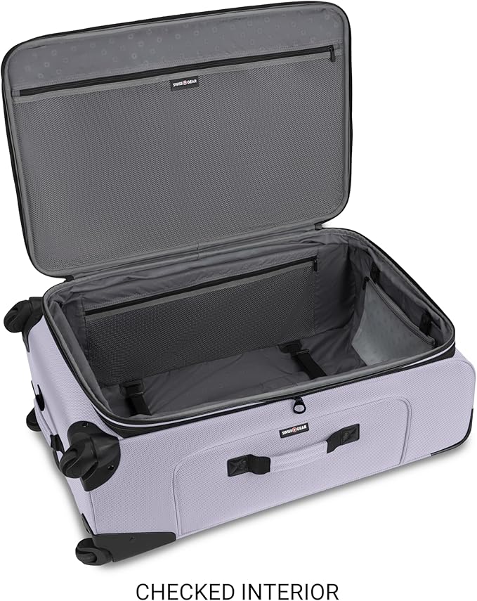 SWISSGEAR Sion Softside Expandable Spinner Luggage Durable Lightweight Travel Suitcase, Evening Haze, 2-Piece Set (Carry-On/Large)