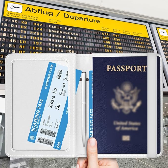Passport Holder for Travel Essentials, RFID Premium Leather Passport Wallet Cover Case for Travel Must Haves Accessories, Passport Book Holders for Women Men Cute Horse