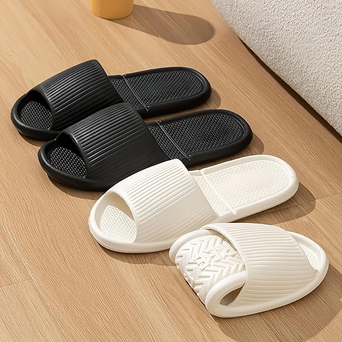 Shower Shoes Travel Foldable Portable Non Slip Slippers for Hotel Guests Swimming Spa Unisex Men Women Lightweight EVA Bathroom Slides Quick Drying Water Resistant Footwear