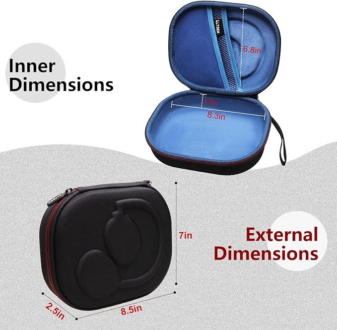 LTGEM Case Compatible with JBL Tune 770NC / 510BT / 720BT / 520BT / 520C / 670NC, for JBL Live 770NC / 670NC / 680NC / 780NC Headphones, Black+Blue