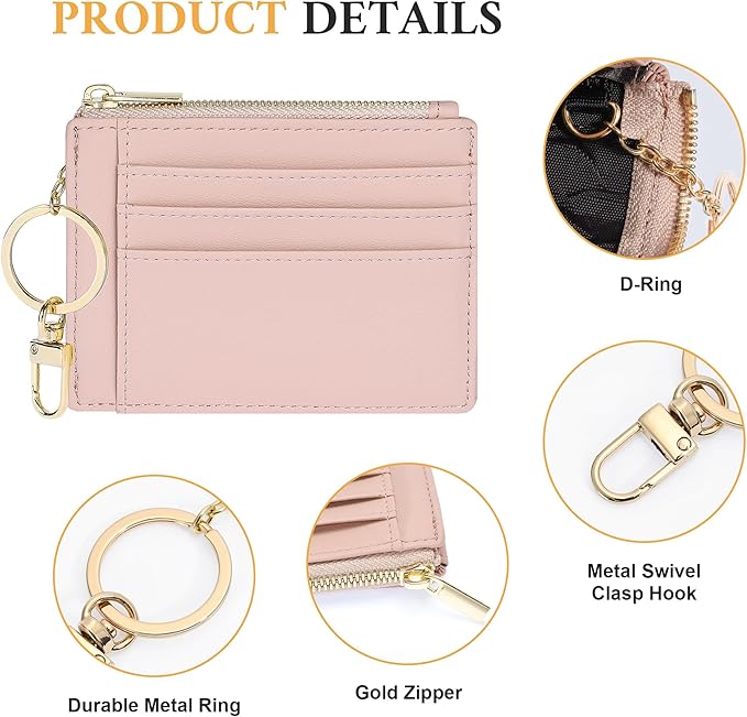Sodsay Card Case Slim Front Pocket Wallet for Women Credit Card Holder with Keychain | Slim, Credit Card Holder, Front Pocket, with Keychain | Slim