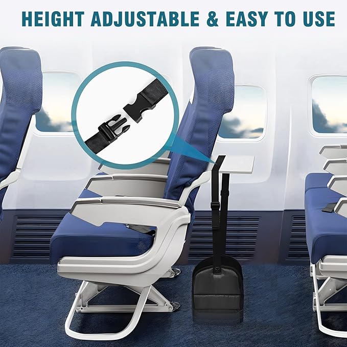 Travel Foot Rest Airplane Footrest Hammock Portable Leg Rest Ideal Travel Footrest for Long Trips Office Workers & Airplane Travelers to Relax Feet & Relieve Leg Fatigue