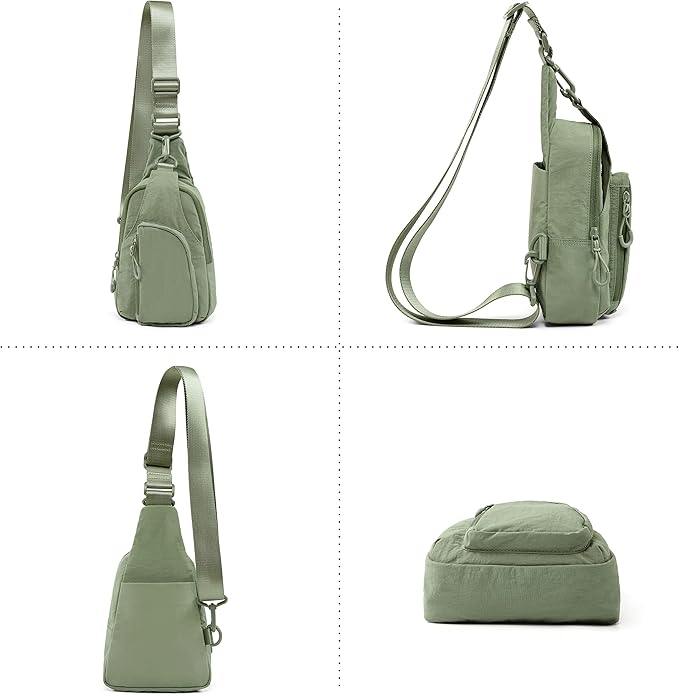 ODODOS Sling Bag with Adjustable Straps Crossbody Chest Bag Lightweight Backpack for Casual Traveling Hiking