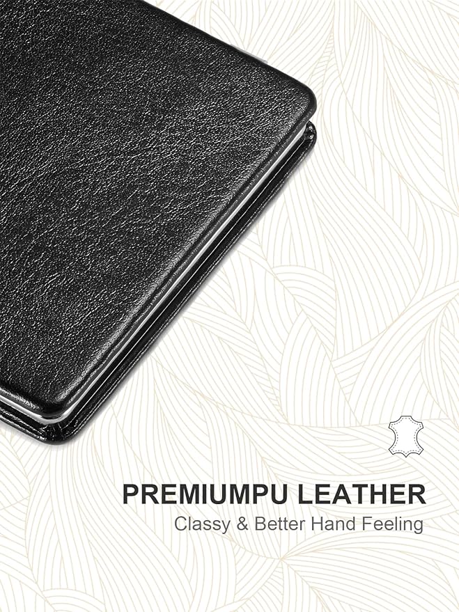 OMIRO Compact Mirror, Classical PU Leather 1X/3X Magnification, Pocket Ultra Portable for Purses and Travel (Black)