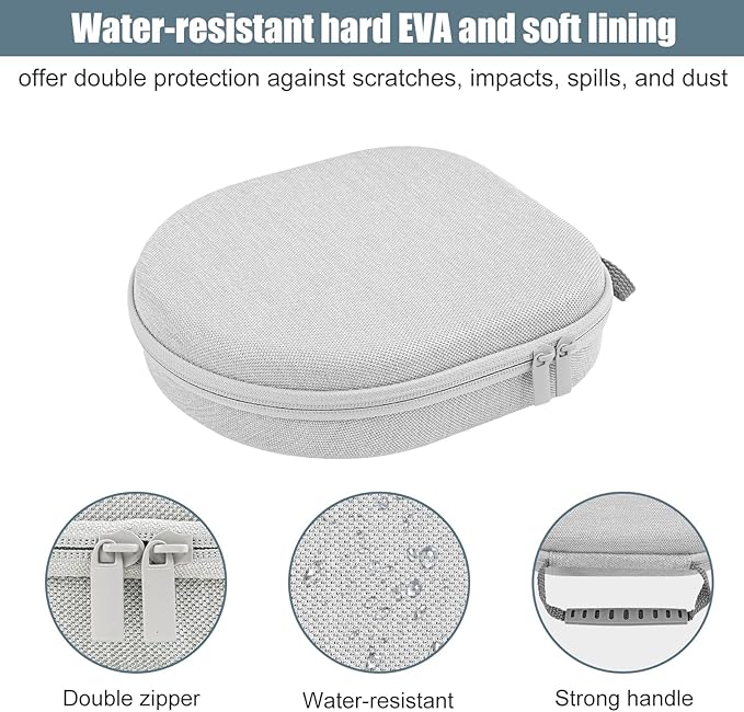 ProCase Hard Case for Sony WH-CH720N/ WH-CH710N/ WH-CH520/ WH-CH510/ WH-1000XM5/ WH-1000XM4/ WHXB910N/ Bose 700 Noise Cancelling Wireless Headphones, Travel Carrying Bag with 2 Dust Covers -Grey