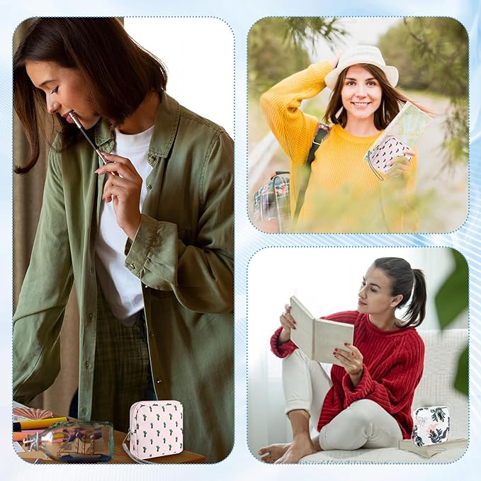 3 Pack Reusable Sanitary Napkin Storage Bags, Period Pouch for Women with Hanging Rope, Portable Travel Organizer for Purse Office Daily Use, Compact Menstrual Pad Holder (3 Colors)