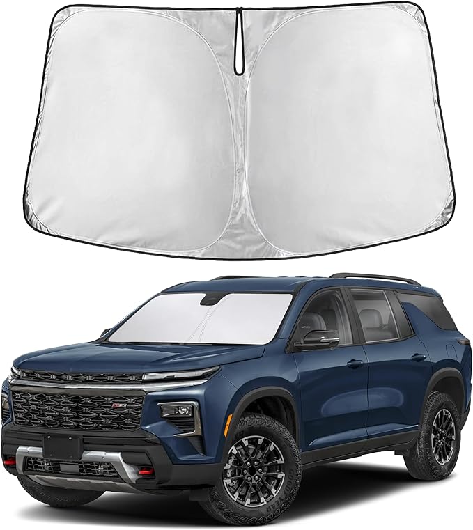 Autovir Windshield Sun Shade Fit for 2018-2021 2022 2023 Chevrolet Traverse Sunshade, Front Car Window Shades Sun Visor, Blocks UV Rays & Heat, Car Accessories
