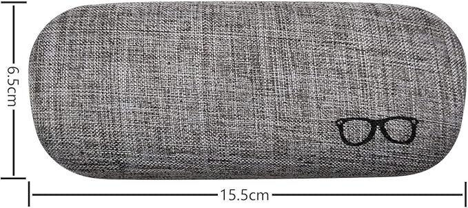 HSYMQ 3Pack Hard Shell Eyeglasses Case Protector Linen Fabrics Large Glasses Case Concise
