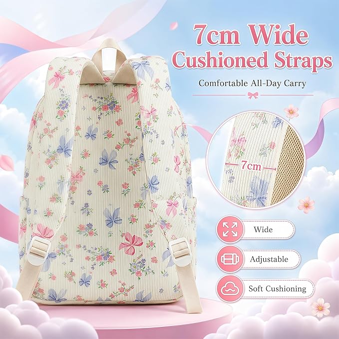 Bluboon School Backpack for Teen Girls Bookbags Elementary High School Corduroy Laptop Bags Women Travel Daypacks