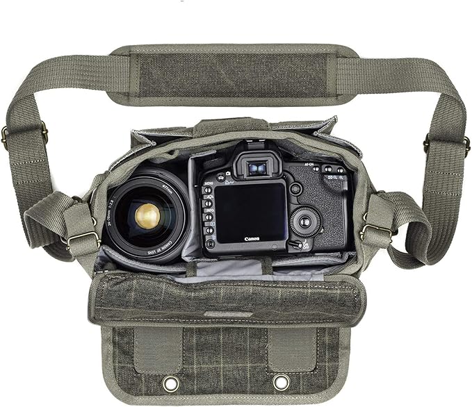Think Tank Retrospective 5 V2.0 Canvas Shoulder Bag for Mirrorless or Standard DSLR Cameras and Photo Accessories - Pinestone - Small