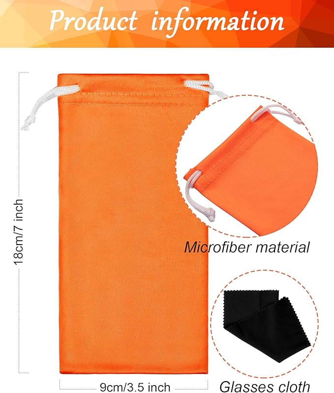 Flutesan 40 Pack Microfiber Case Pouch Bag Glasses Sunglasses Case with 2 Pieces Cleaning Cloth