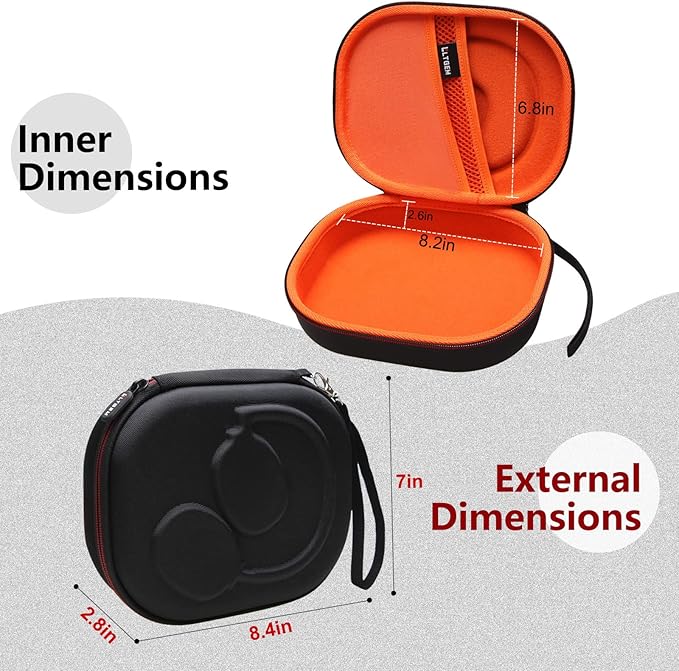 LTGEM Case Compatible with JBL Tune 770NC / 510BT / 720BT / 520BT / 520C / 670NC, for JBL Live 770NC / 670NC / 680NC / 780NC Headphones, Black+Orange