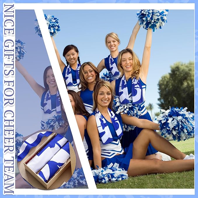 24 Pcs Cheerleader Cooling Towel Cheer Gifts Bulk for Team Cheer Sports Gifts with Bags 40" x 12" Breathable Chilly Microfiber Cooling Towel for Yoga Sport Gym Party Favor (Blue)