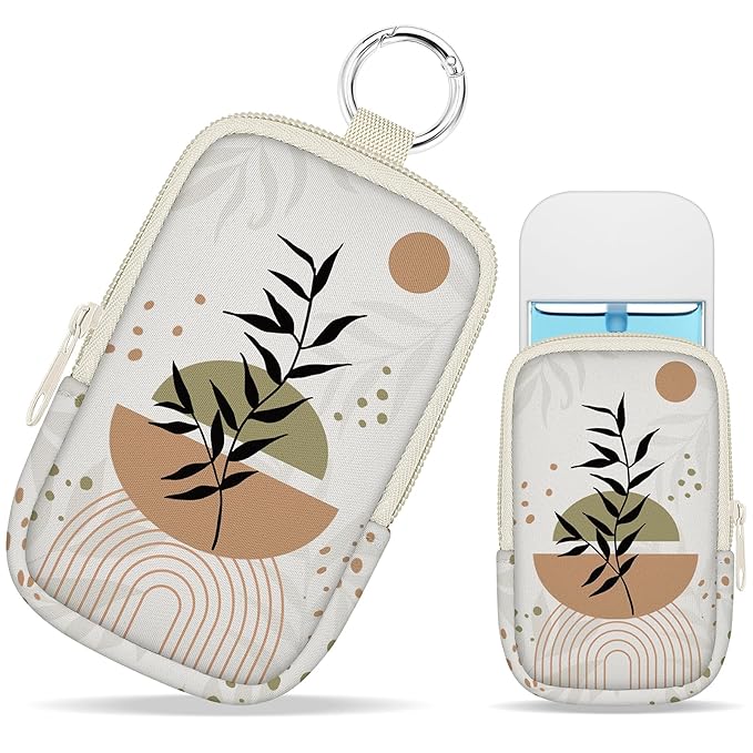 Mcapirivo Cute Boho Hand Sanitizer Spray Case, Hand Sanitizer Holder Zippered Pouch, Fashion Accessory with Snap Hook for Glow Mist and Power Mist 1FL OZ