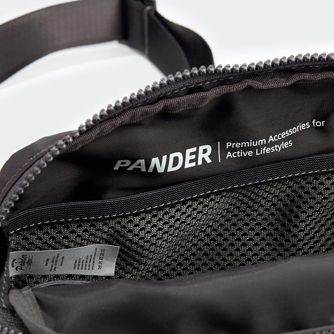 Pander Belt Bag Large 2L, Nylon Fanny Pack Purse for Women and Men with Adjustable Strap