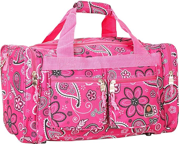 Rockland 19" Polyester Duffel Bag, Pink Bandana