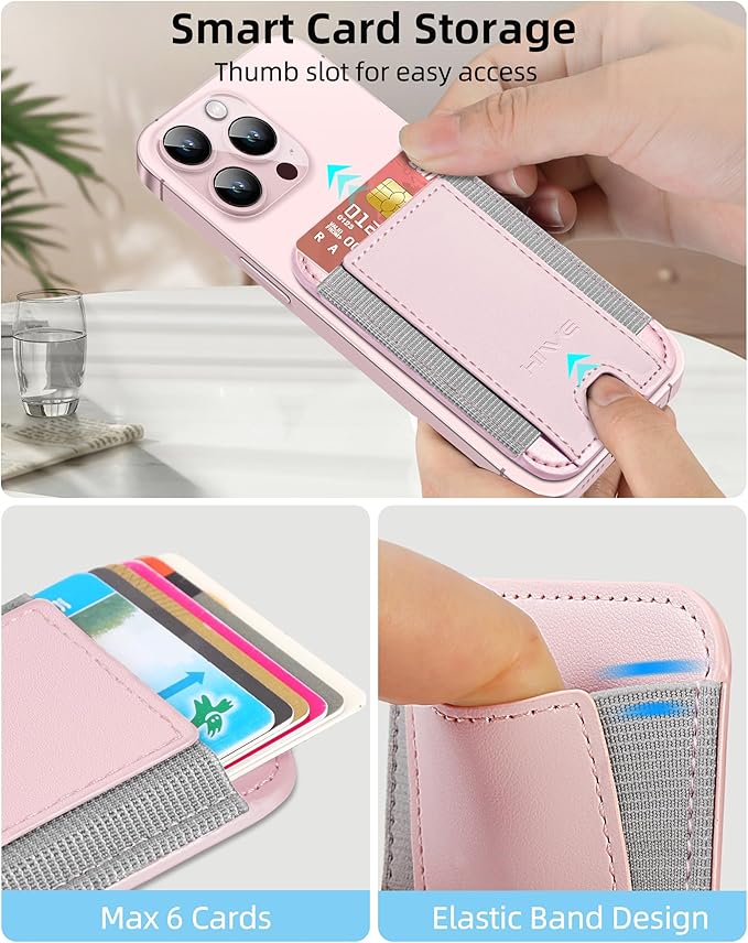 HiWe for MagSafe Wallet: 7-Card Holder, RFID Blocking, Strong Magnet for iPhone 12-17 Series, Slim, 1 Slot