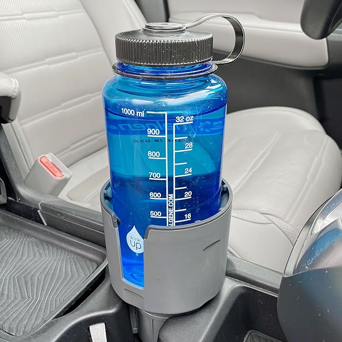 Swigzy Car Cup Holder Expander Adapter for Large Water Bottles - [Patented & Upgraded] - Holds: Hydro-Flask, Yeti, Nalgene, Owala, 32-40oz - Adjustable Expandable Insert Extender - Universal (Gray)