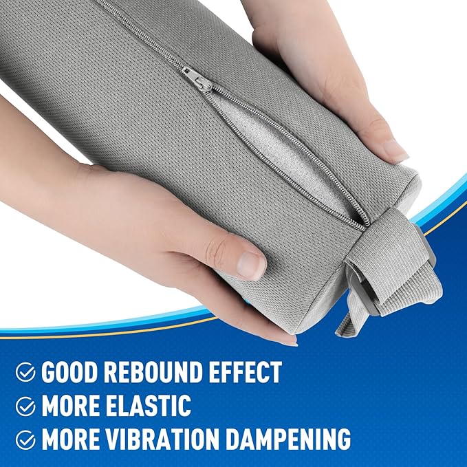 Lumbar Roll Support Pillow for Office Chair, Car, Gaming Chair, Memory Foam Back Cushion with Washable Cover for Relieving Back Pain & Improving Posture,Light Grey