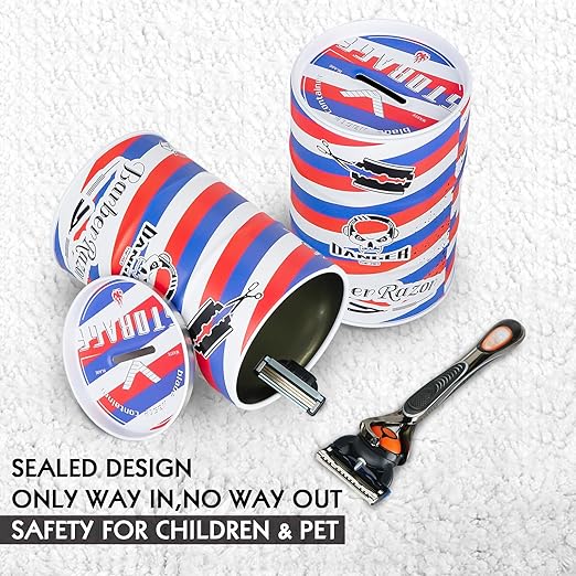 2 Pack Razor Blade Disposal Container for Safety Razor Blade, Detachable Safe Blade Bank for Used Leaf Razor, Large Capacity Razor Iron Disposal Case