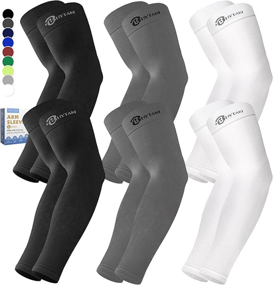 BHYTAKI Cooling Compression Arm Sleeves for Men Women,UPF50 UV Sun Protection Sleeves for Work Sport Tattoo Cover Up