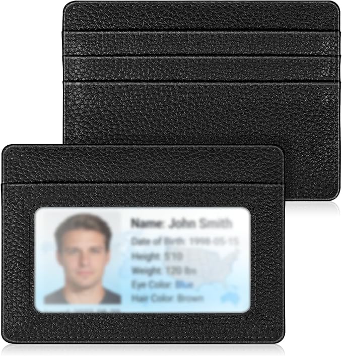 FINTIE Slim Minimalist Front Pocket Wallet, RFID Blocking Credit Card Holder Card Cases with ID Window for Men Women, Black
