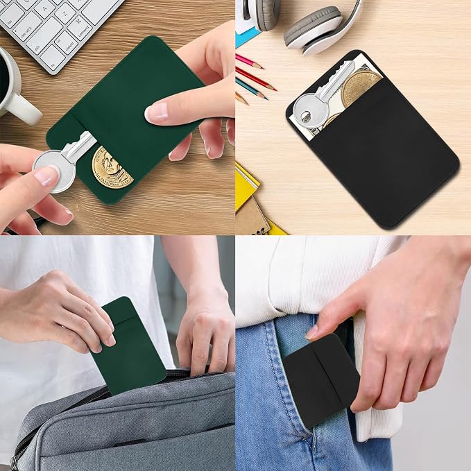 Flat Thin Wallet Key Holder - Credit Card Size, Minimalist Slim Key Organizer Sleeve (Black)