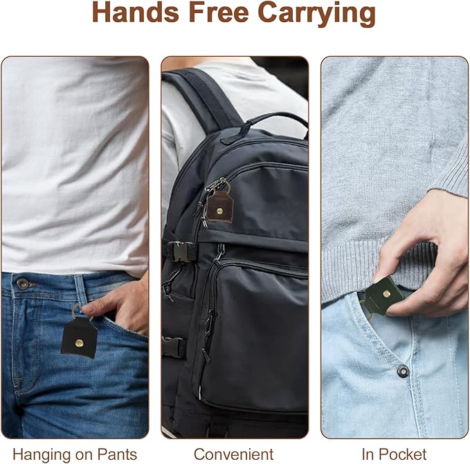 Jack&Chris Genuine Leather SD Card Holder Keychain, Anti-Shock Anti-Dust SD Card Case, Portable Camera Accessories for SD CF CFexpress Micro SD Nano SIM and Micro SIM Cards, Green