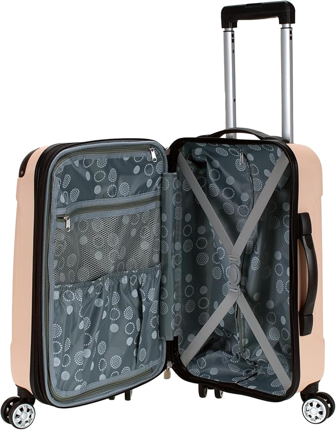 Rockland London Hardside Spinner Wheel Luggage, Champagne, Carry-On 20-Inch, 22"X13. 5"x10" (with wheels)