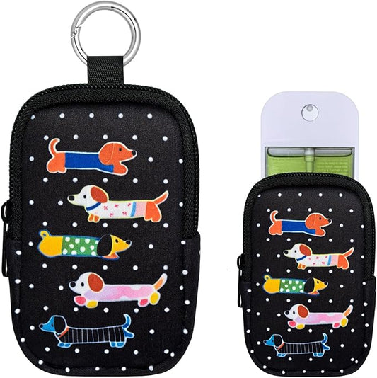Neoprene Hand Sanitizer Holder Compatible with Touchland, Shockproof Protective Sleeve with Zipper & Snap Hook, Travel Case